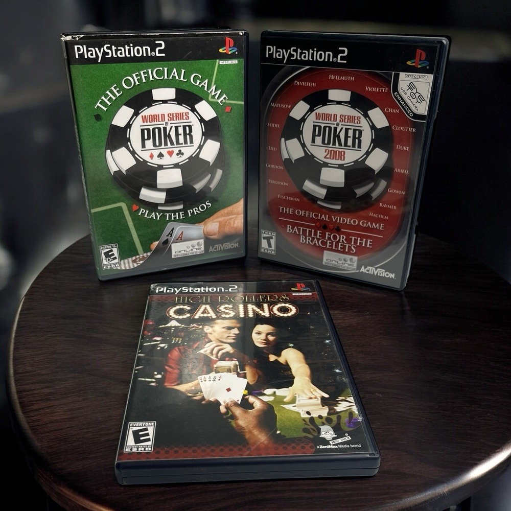 PlayStation 2 PS2 World Series Poker High Rollers Casino Game CIB Complete Lot 3
